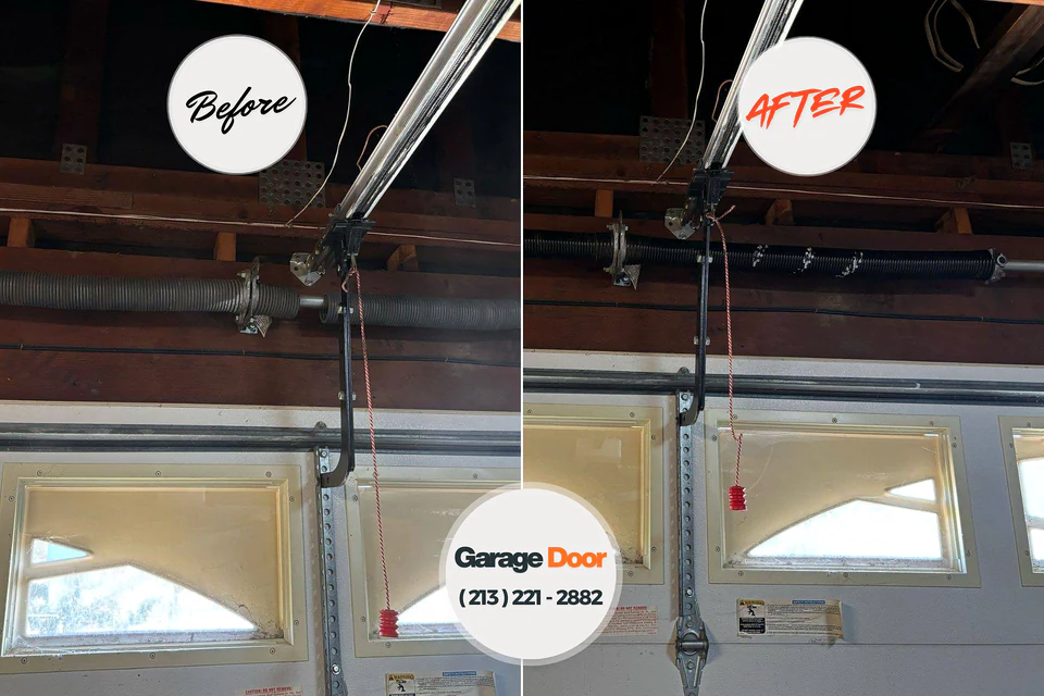 Before and after: garage door repair Ewa Villages, HI